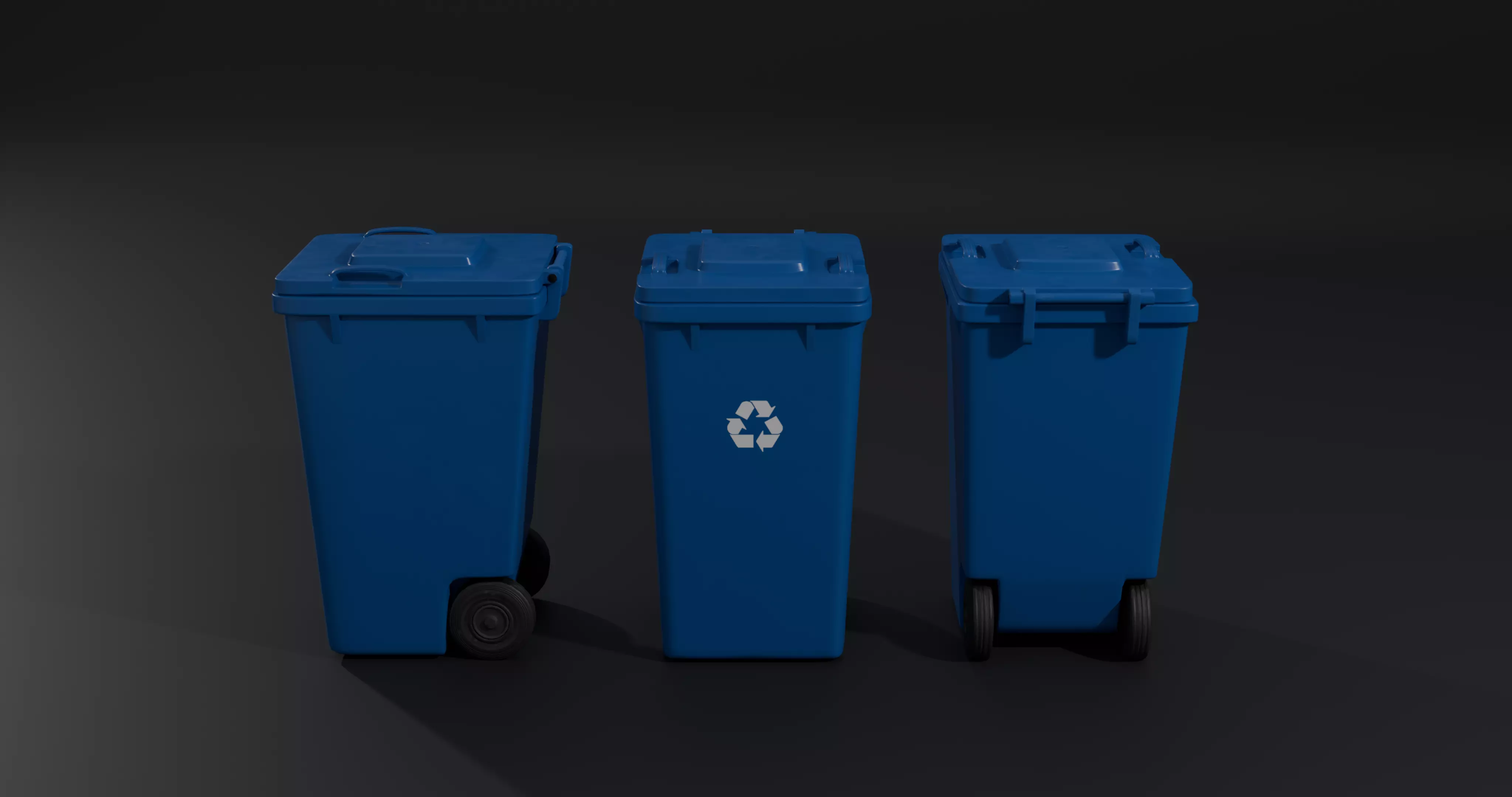 Trash Bin - low poly - clean - dirty  with LODS Low-poly 3D model_17