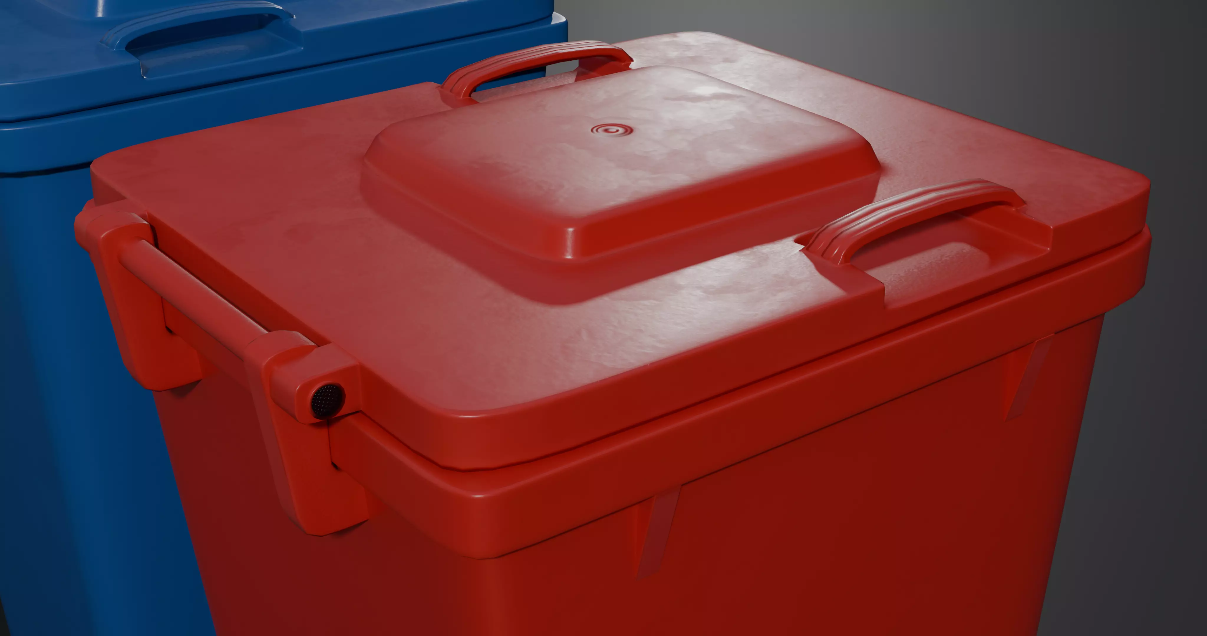 Trash Bin - low poly - clean - dirty  with LODS Low-poly 3D model_8