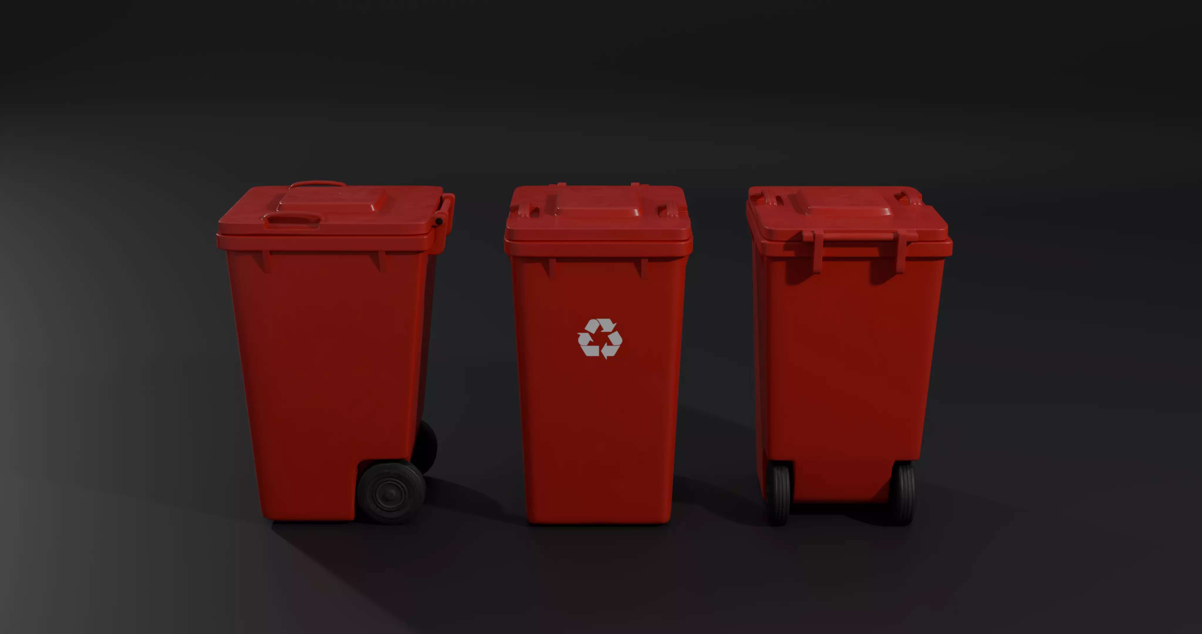 Trash Bin - low poly - clean - dirty  with LODS Low-poly 3D model_14