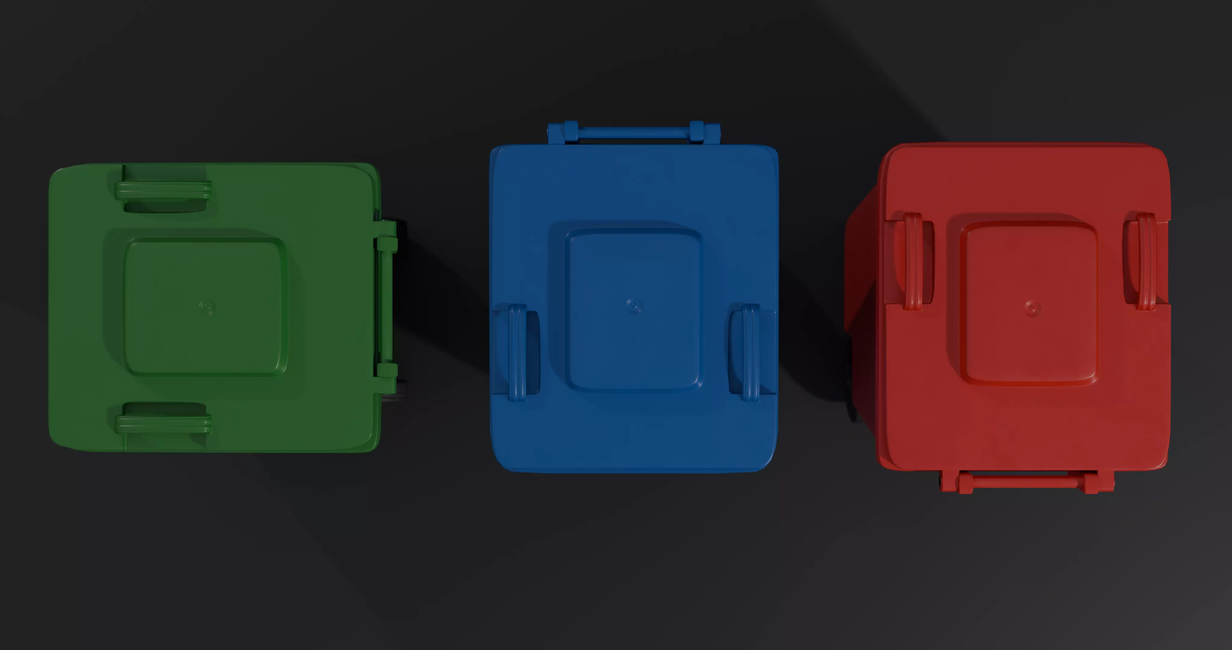 Trash Bin - low poly - clean - dirty  with LODS Low-poly 3D model_6