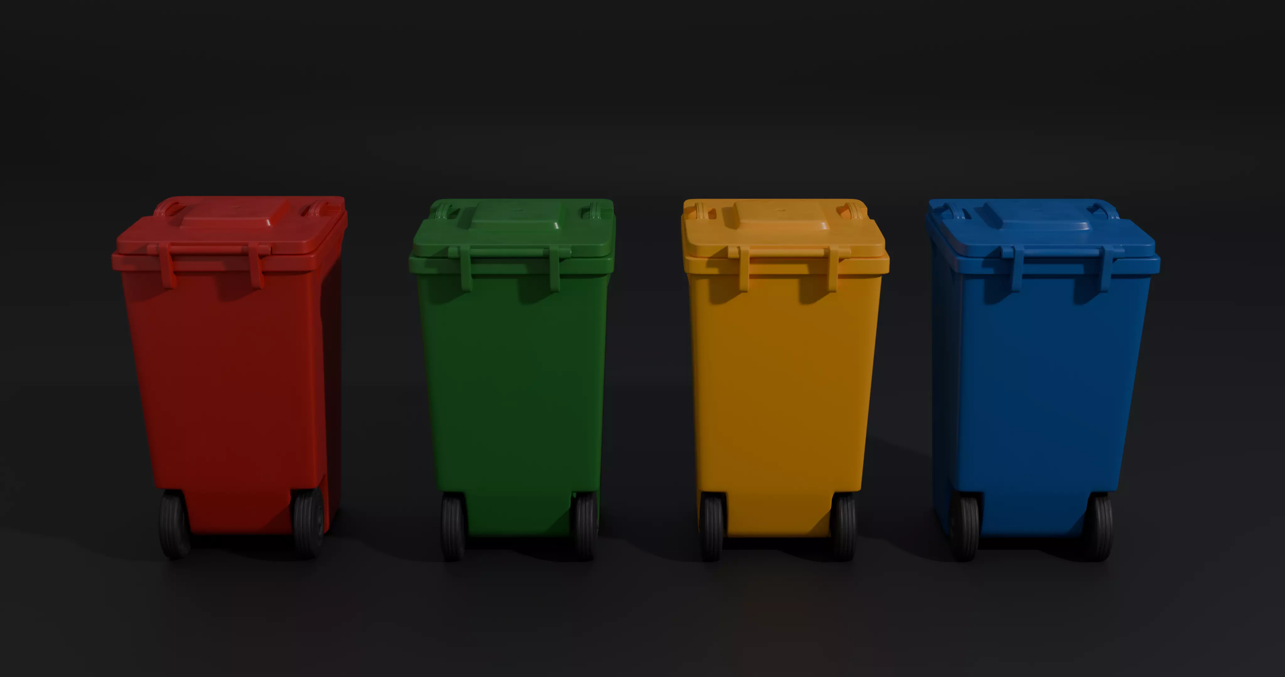 Trash Bin - low poly - clean - dirty  with LODS Low-poly 3D model_9