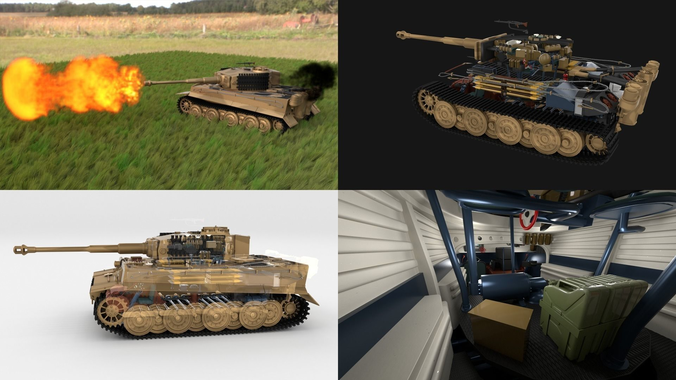 Fully built Panzer Tiger Tank Late 1944 v1 Firing HDRI