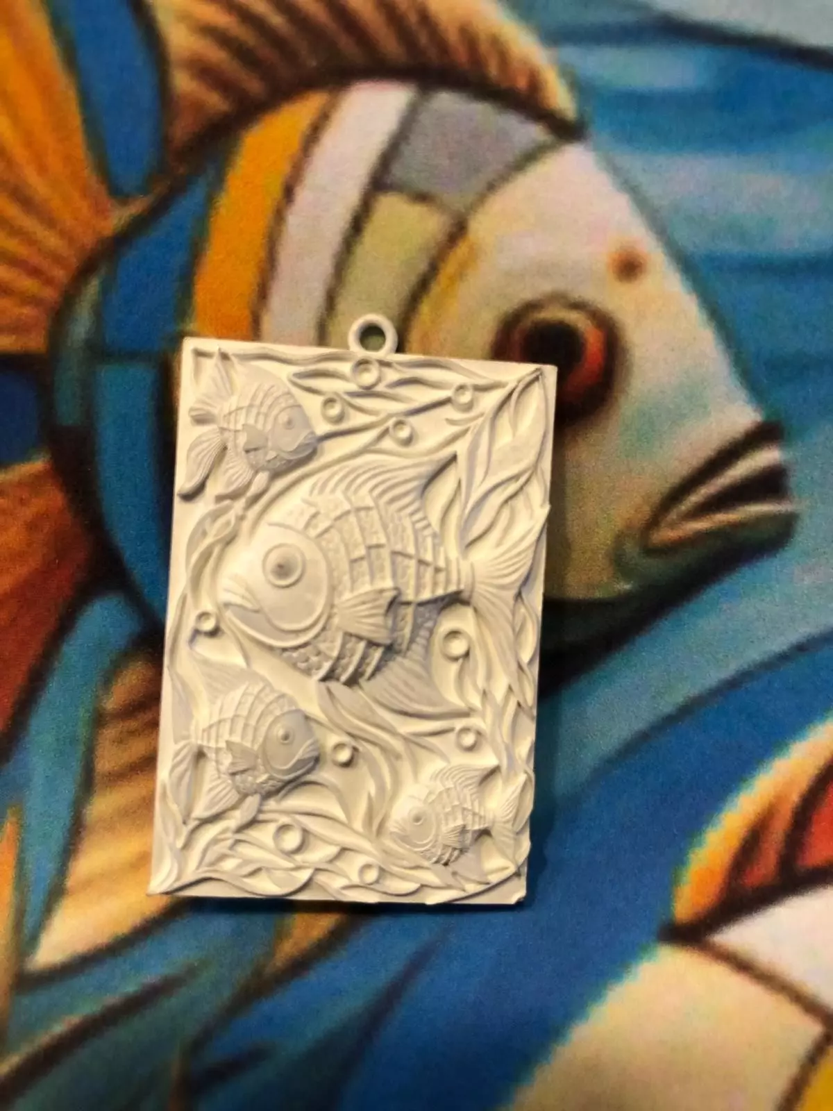 Beautiful and colorful enameled fish pendant 3D print model_1