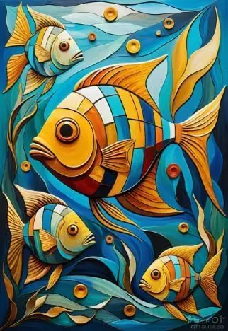 Beautiful and colorful enameled fish pendant 3D print model_0