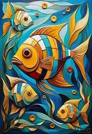 Beautiful and colorful enameled fish pendant