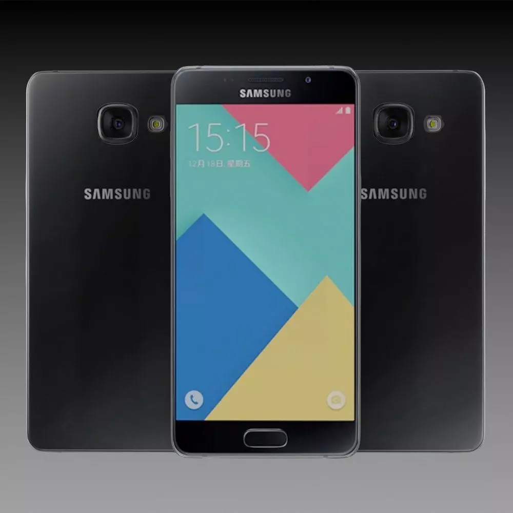 Samsung Galaxy A9 pro 2016 Midnight Black 3D model_2