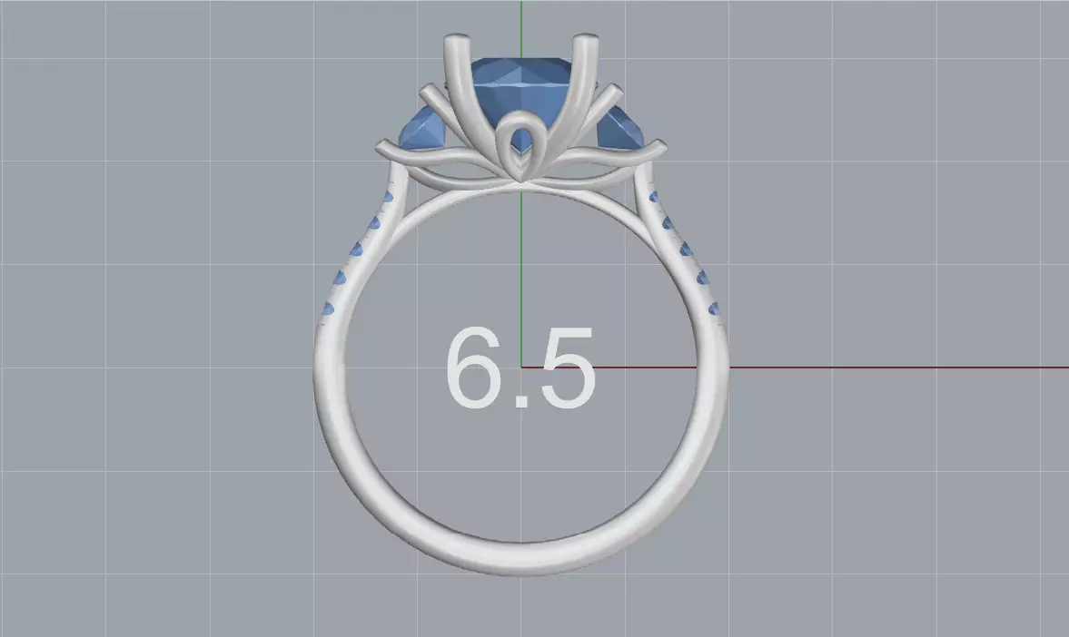 Three Stone Diamond Ring 3D print model_10