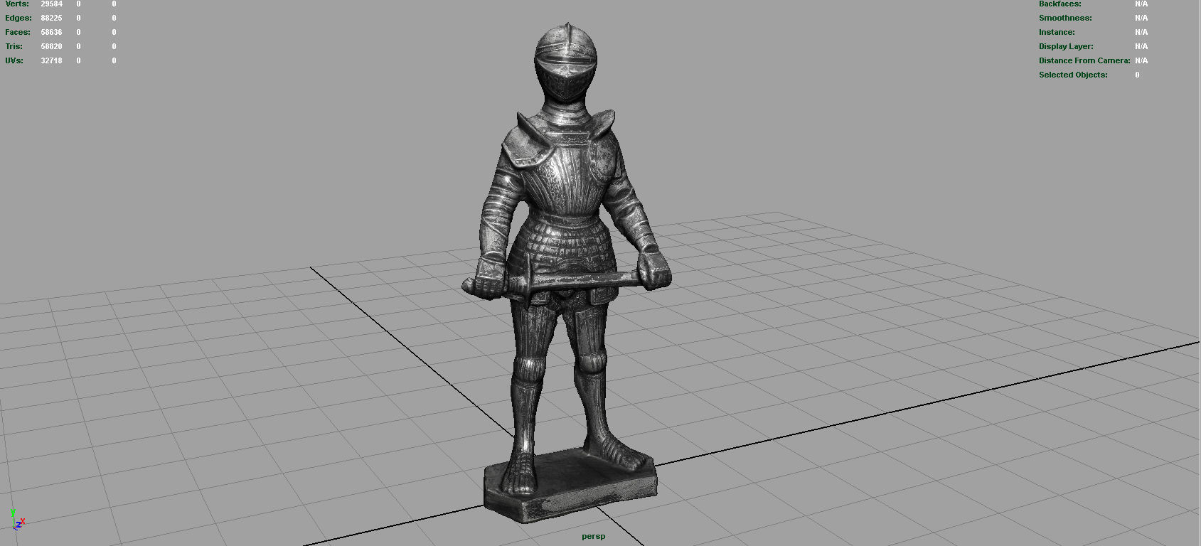 Knight Armor 2 Low-poly 3D model_4