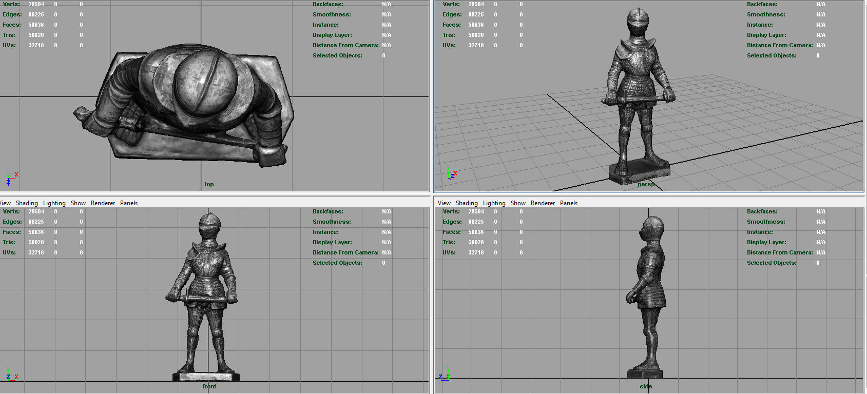 Knight Armor 2 Low-poly 3D model_6