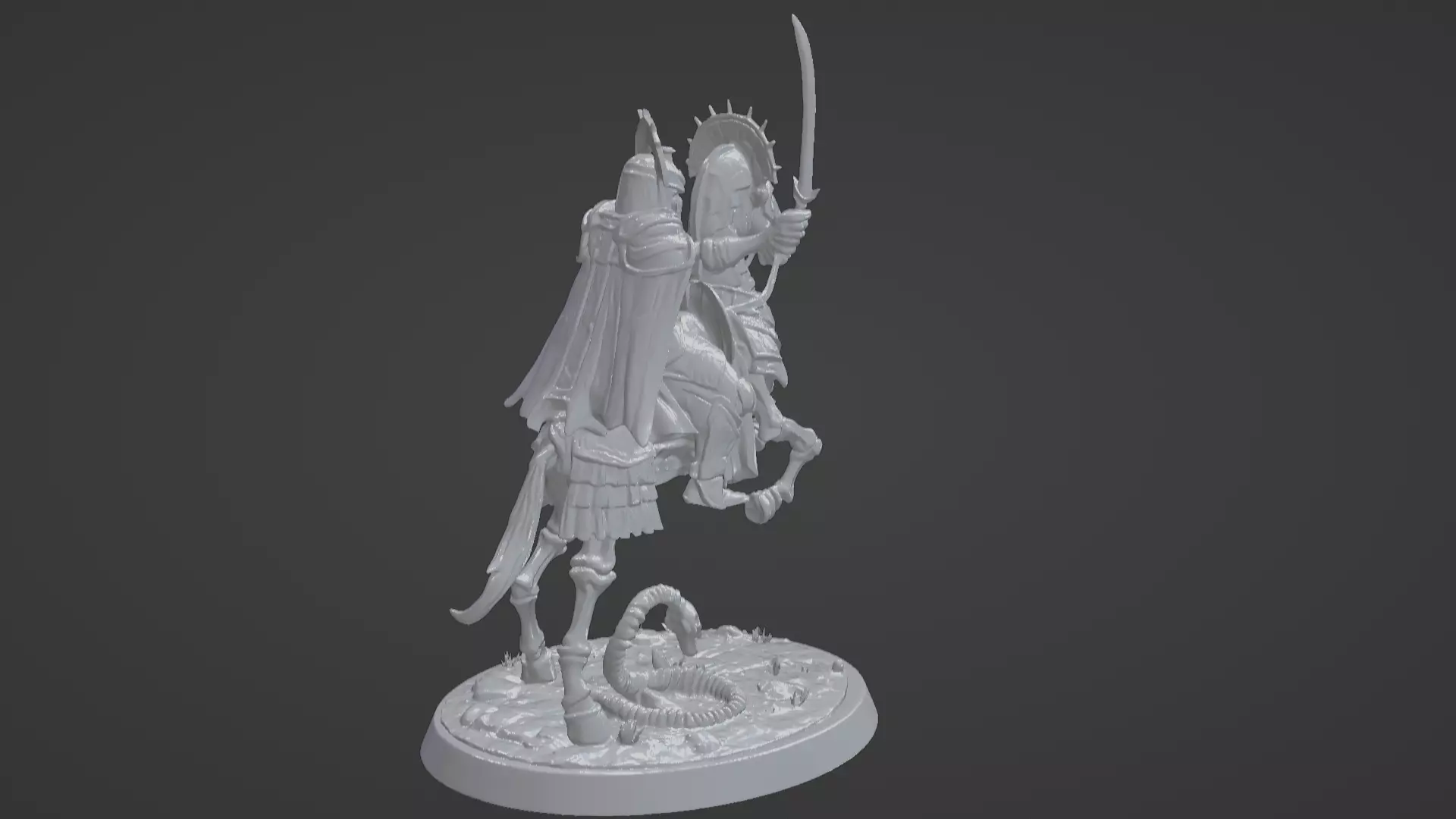 Tomb King on Skeletal Steed Undead Pharaoh Cavalry 3D print model_10