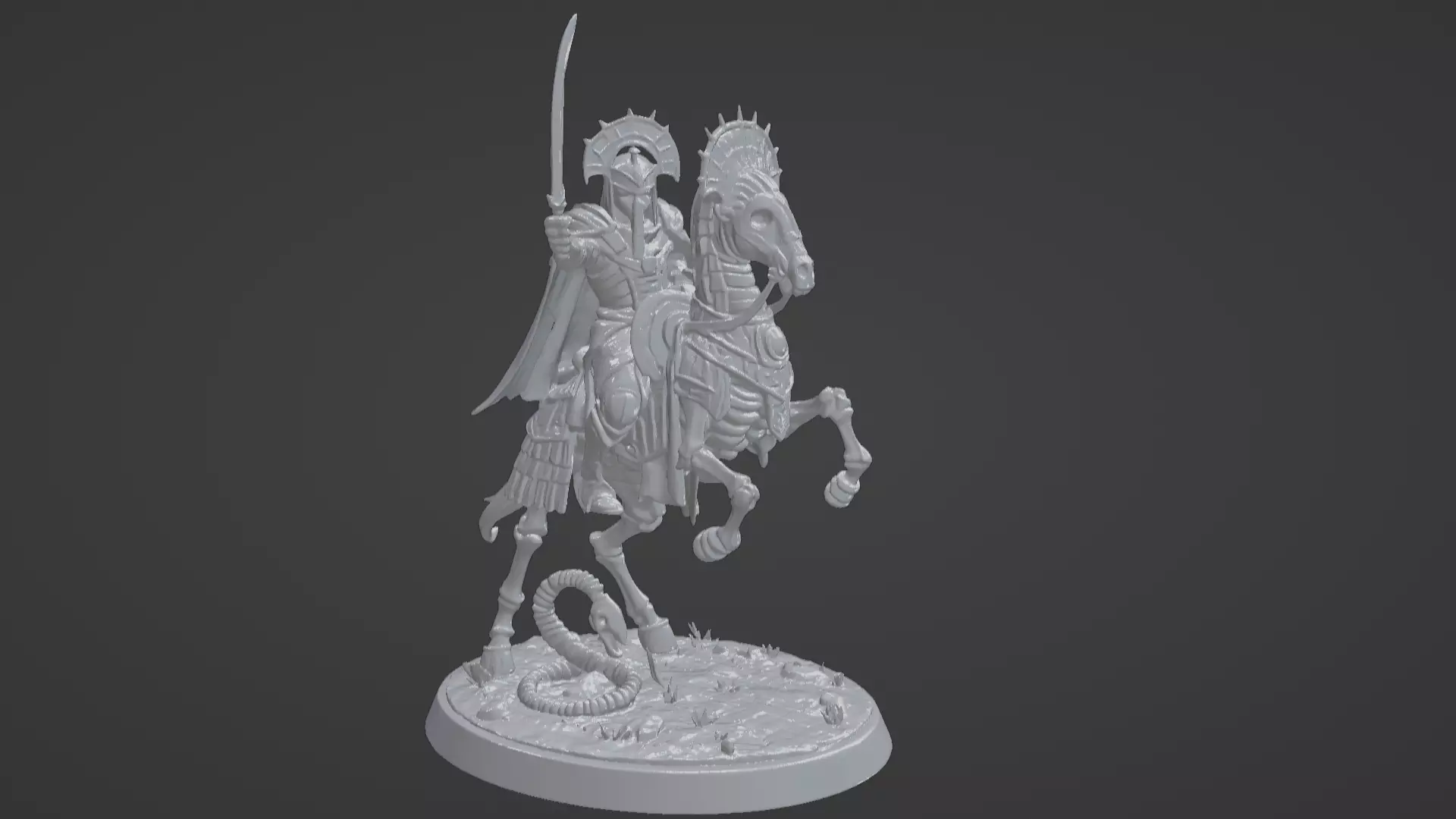 Tomb King on Skeletal Steed Undead Pharaoh Cavalry 3D print model_65