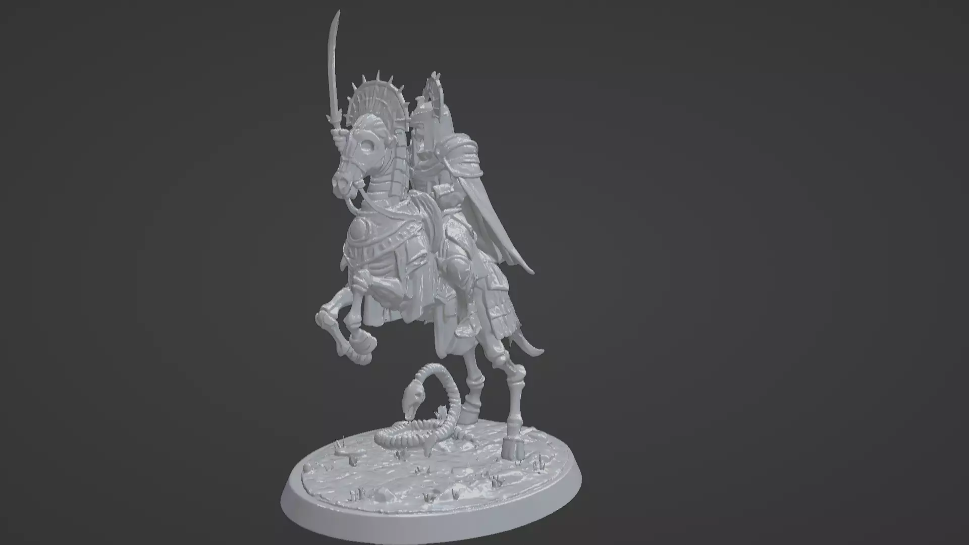 Tomb King on Skeletal Steed Undead Pharaoh Cavalry 3D print model_30