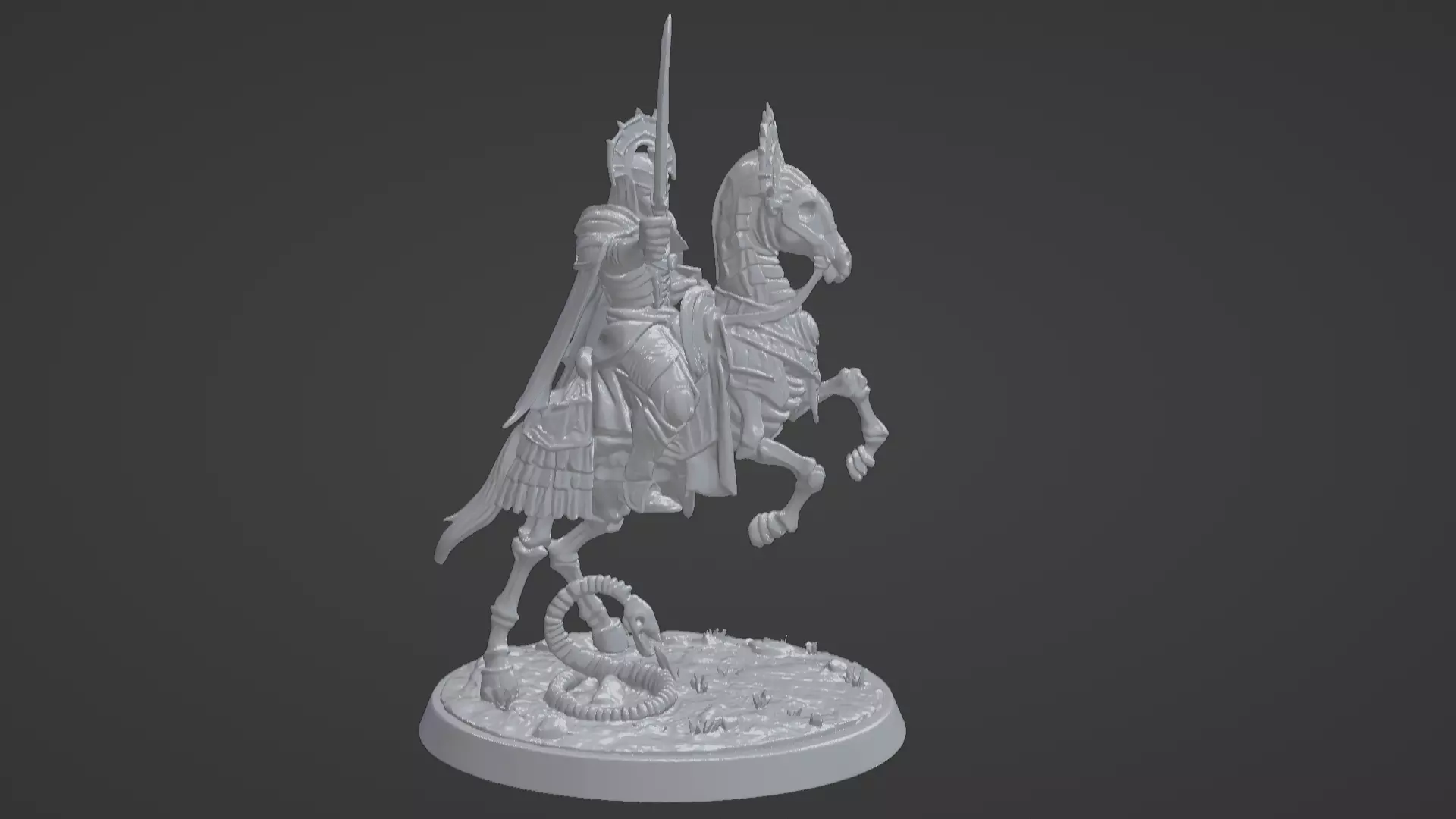 Tomb King on Skeletal Steed Undead Pharaoh Cavalry 3D print model_28
