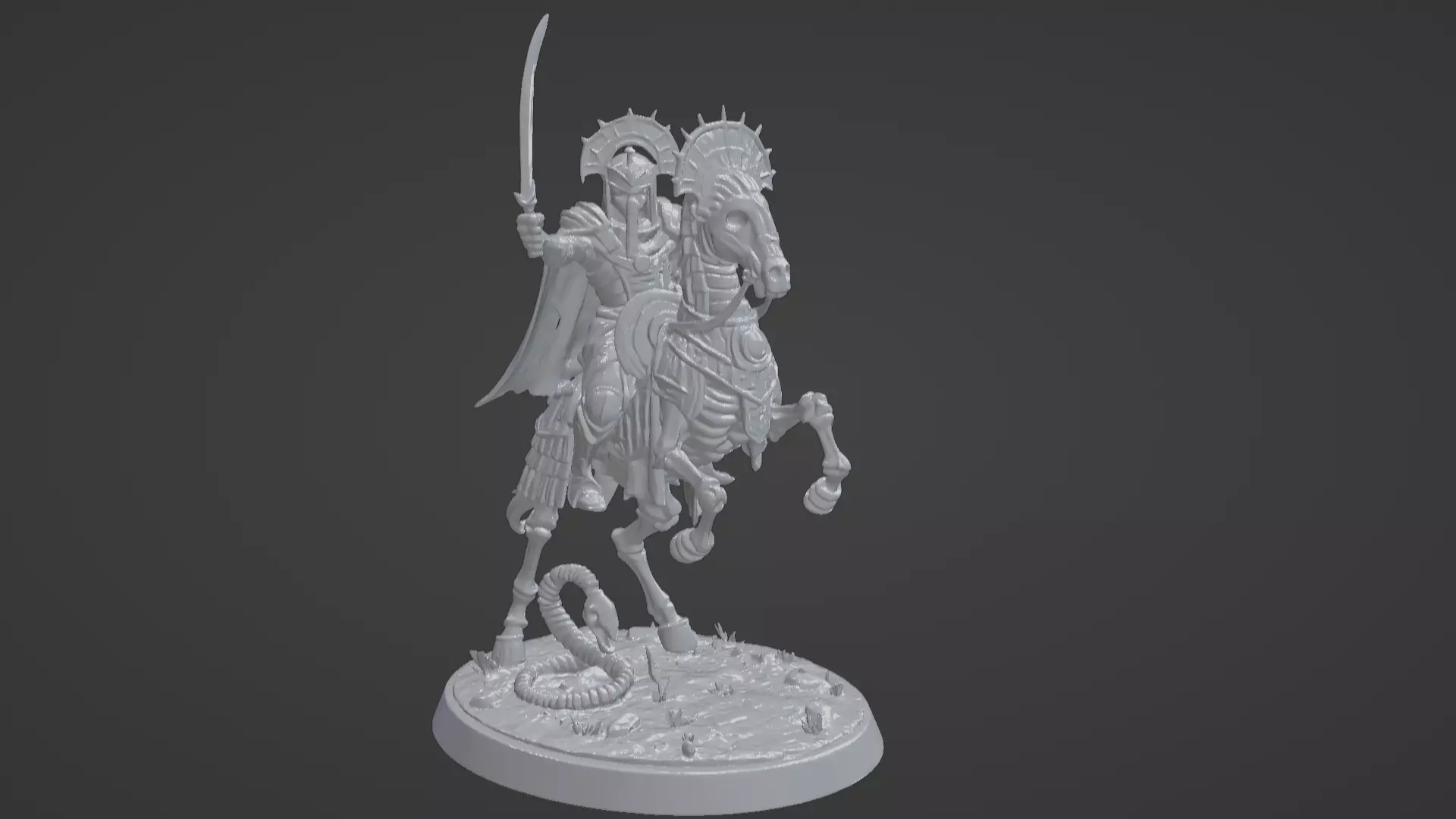 Tomb King on Skeletal Steed Undead Pharaoh Cavalry 3D print model_49