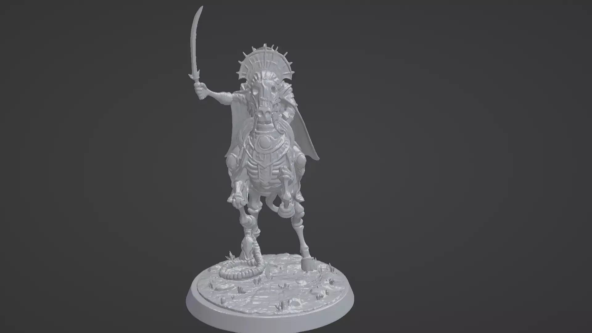 Tomb King on Skeletal Steed Undead Pharaoh Cavalry 3D print model_57