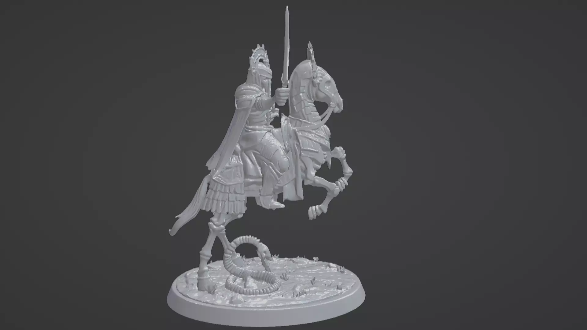 Tomb King on Skeletal Steed Undead Pharaoh Cavalry 3D print model_2