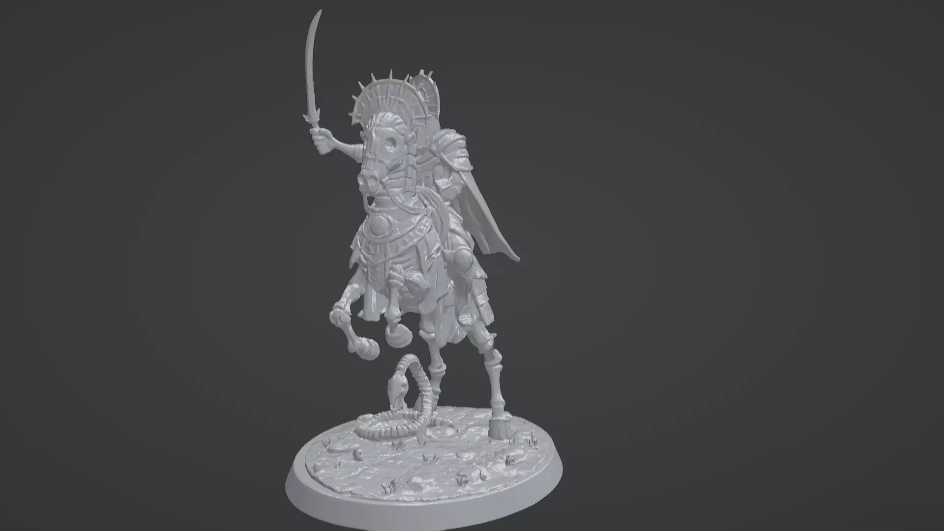 Tomb King on Skeletal Steed Undead Pharaoh Cavalry 3D print model_80