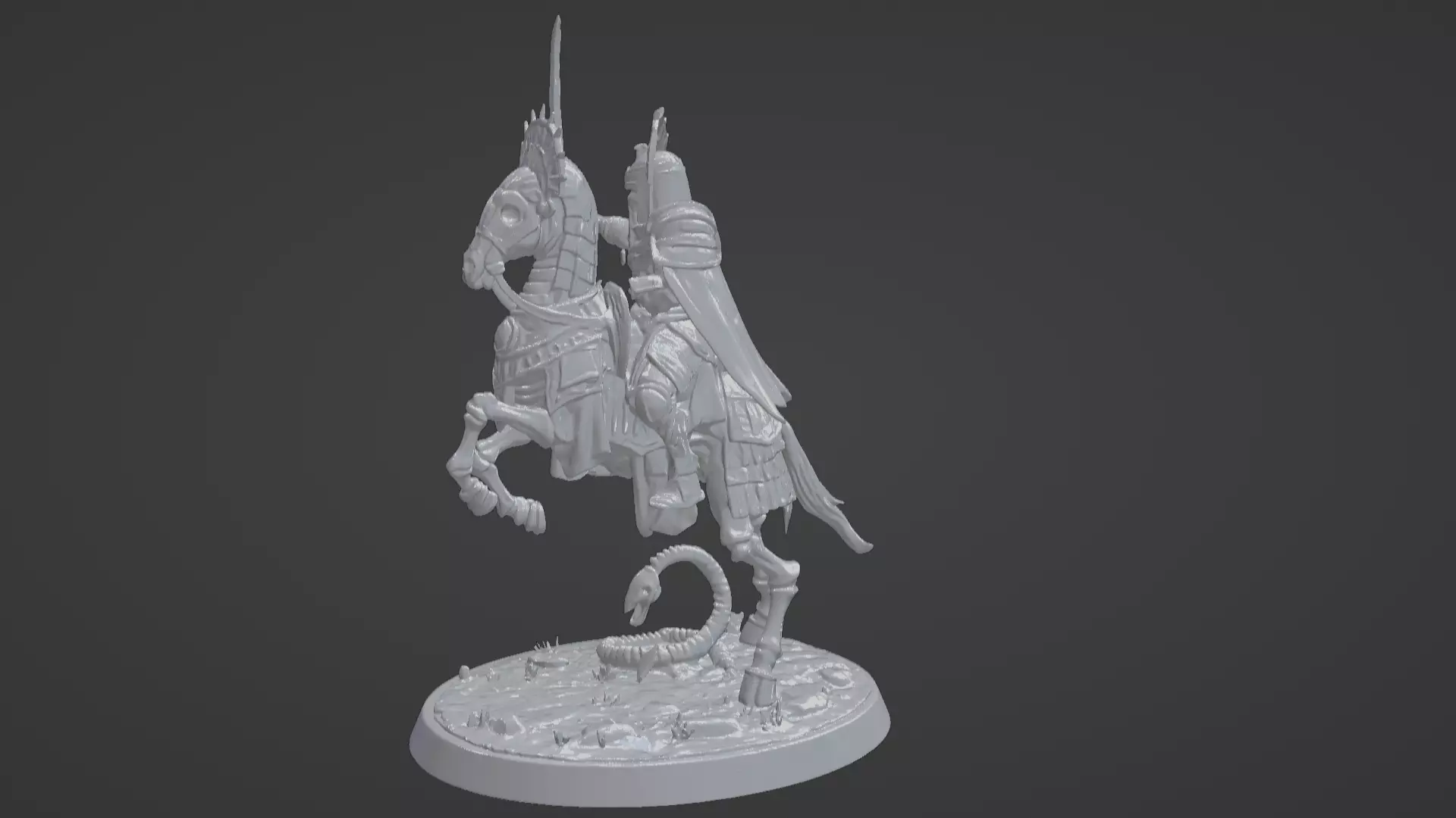 Tomb King on Skeletal Steed Undead Pharaoh Cavalry 3D print model_56