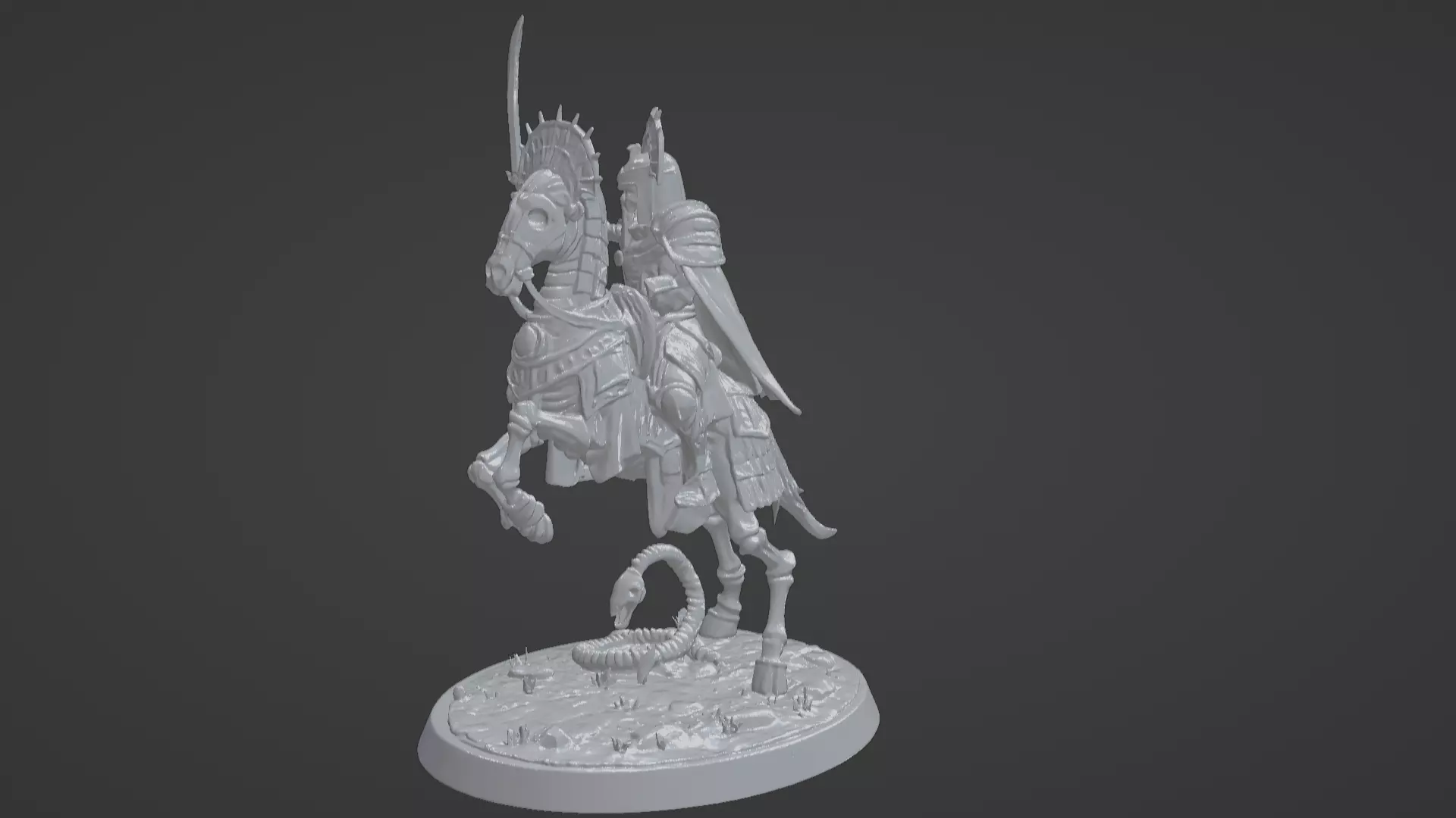 Tomb King on Skeletal Steed Undead Pharaoh Cavalry 3D print model_39
