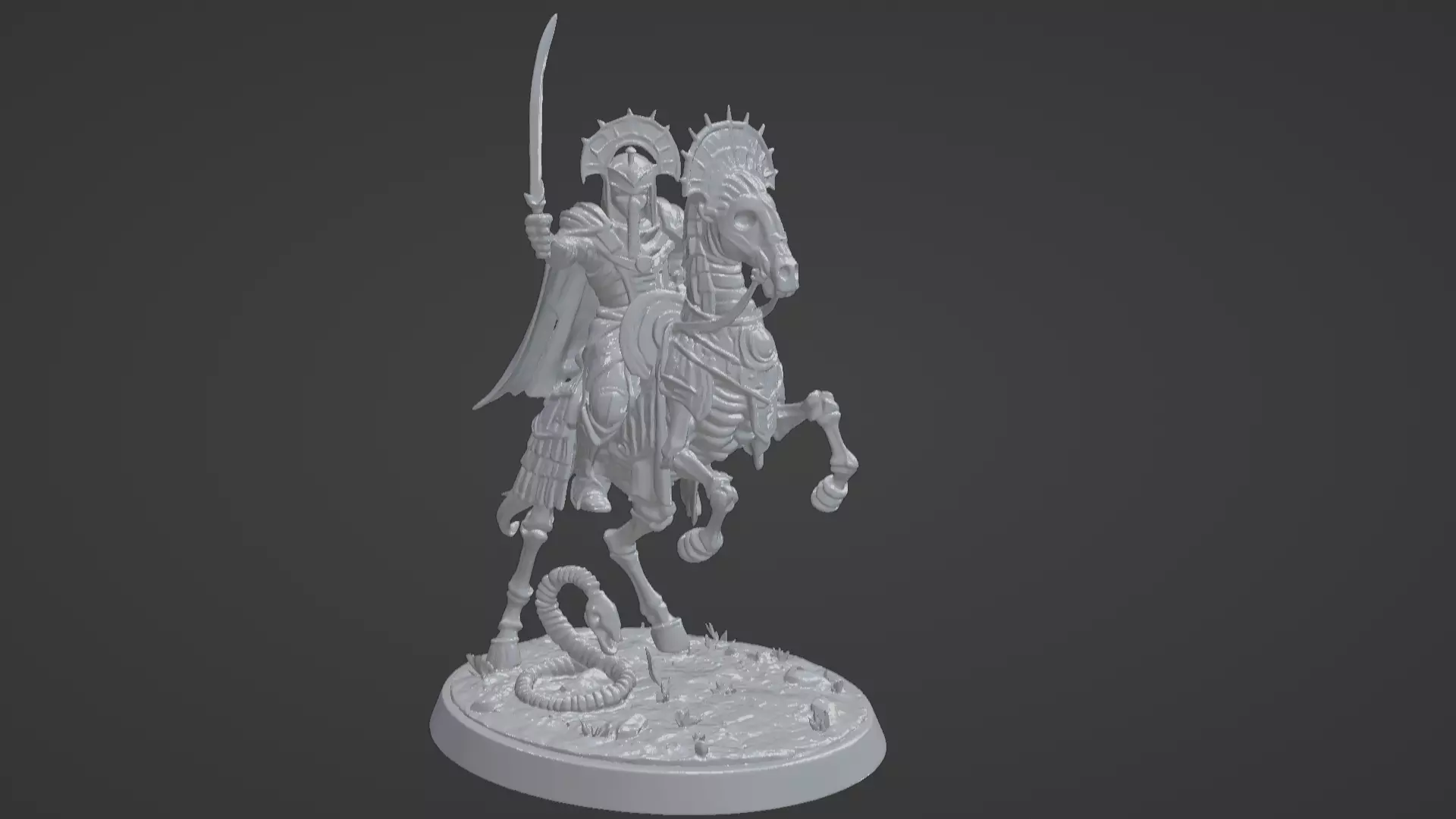 Tomb King on Skeletal Steed Undead Pharaoh Cavalry 3D print model_68