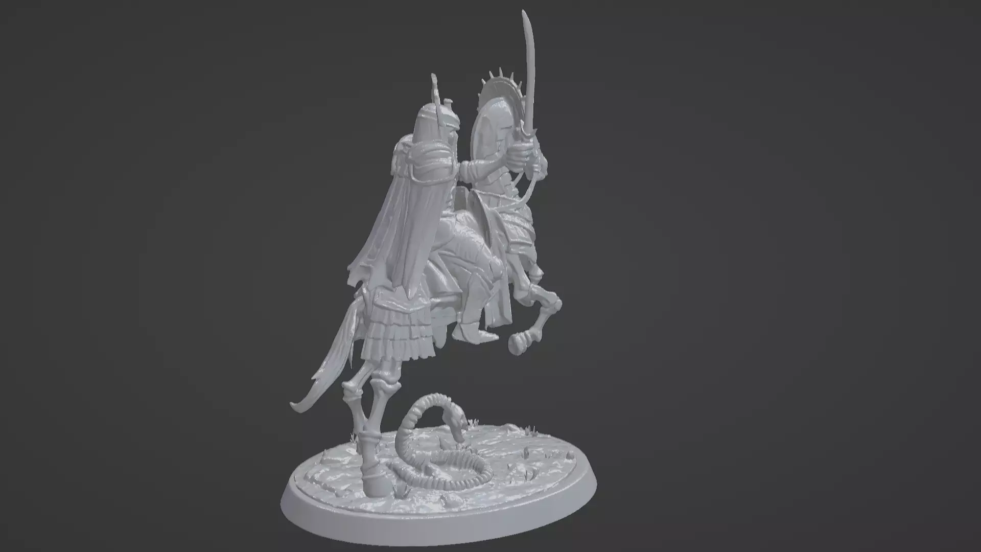 Tomb King on Skeletal Steed Undead Pharaoh Cavalry 3D print model_8