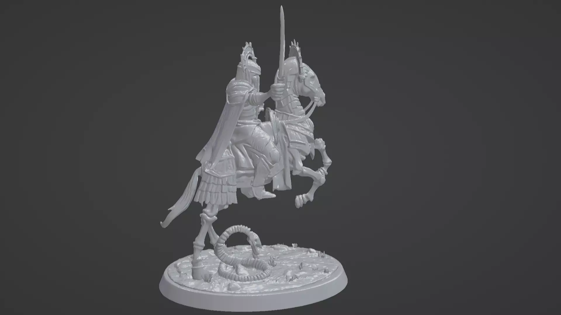 Tomb King on Skeletal Steed Undead Pharaoh Cavalry 3D print model_0