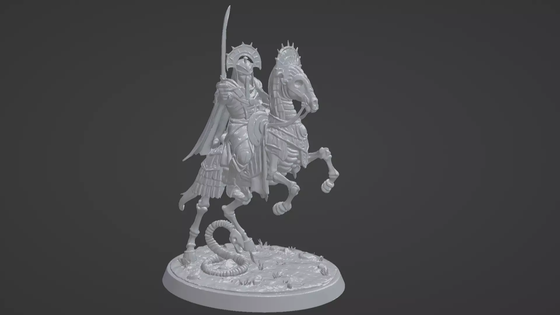 Tomb King on Skeletal Steed Undead Pharaoh Cavalry 3D print model_82