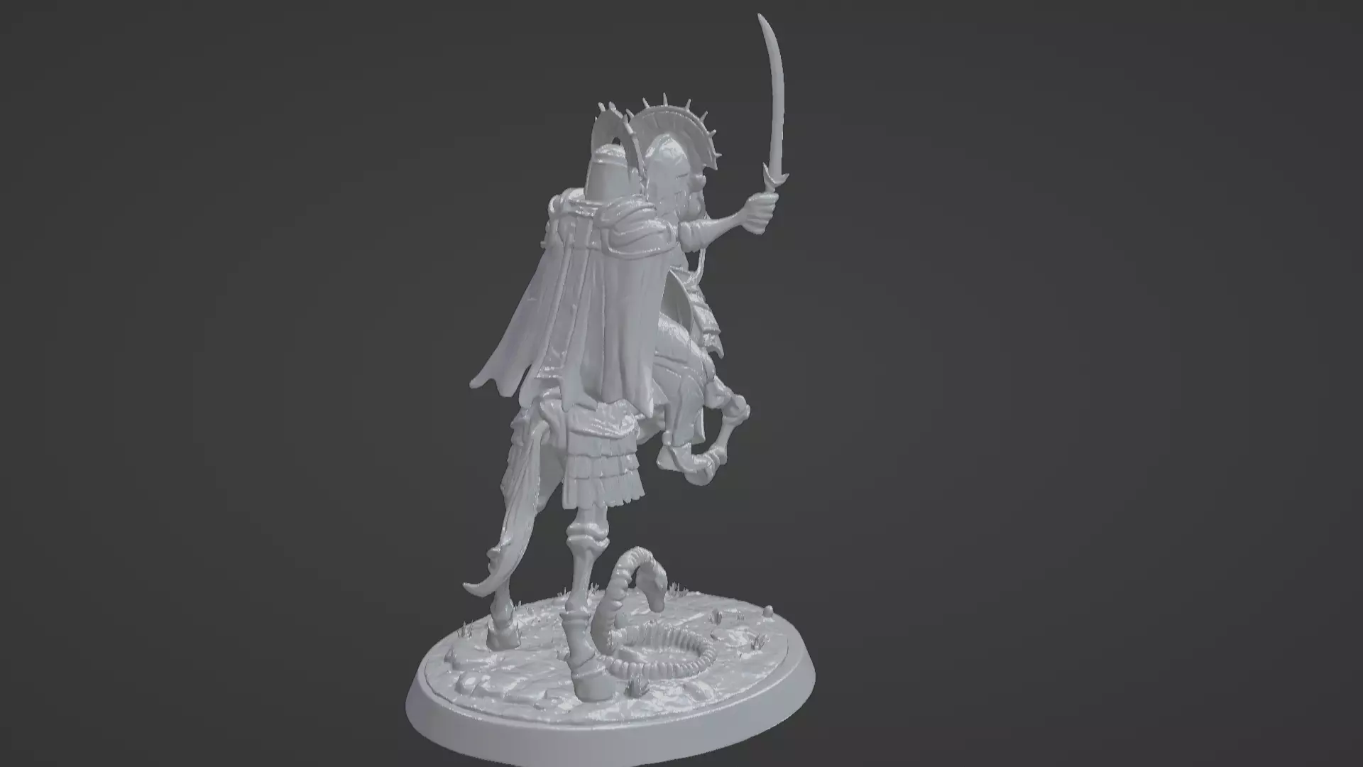 Tomb King on Skeletal Steed Undead Pharaoh Cavalry 3D print model_88