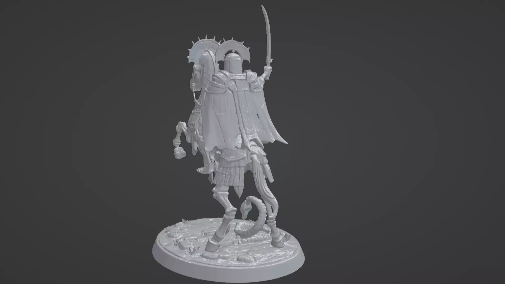 Tomb King on Skeletal Steed Undead Pharaoh Cavalry 3D print model_45