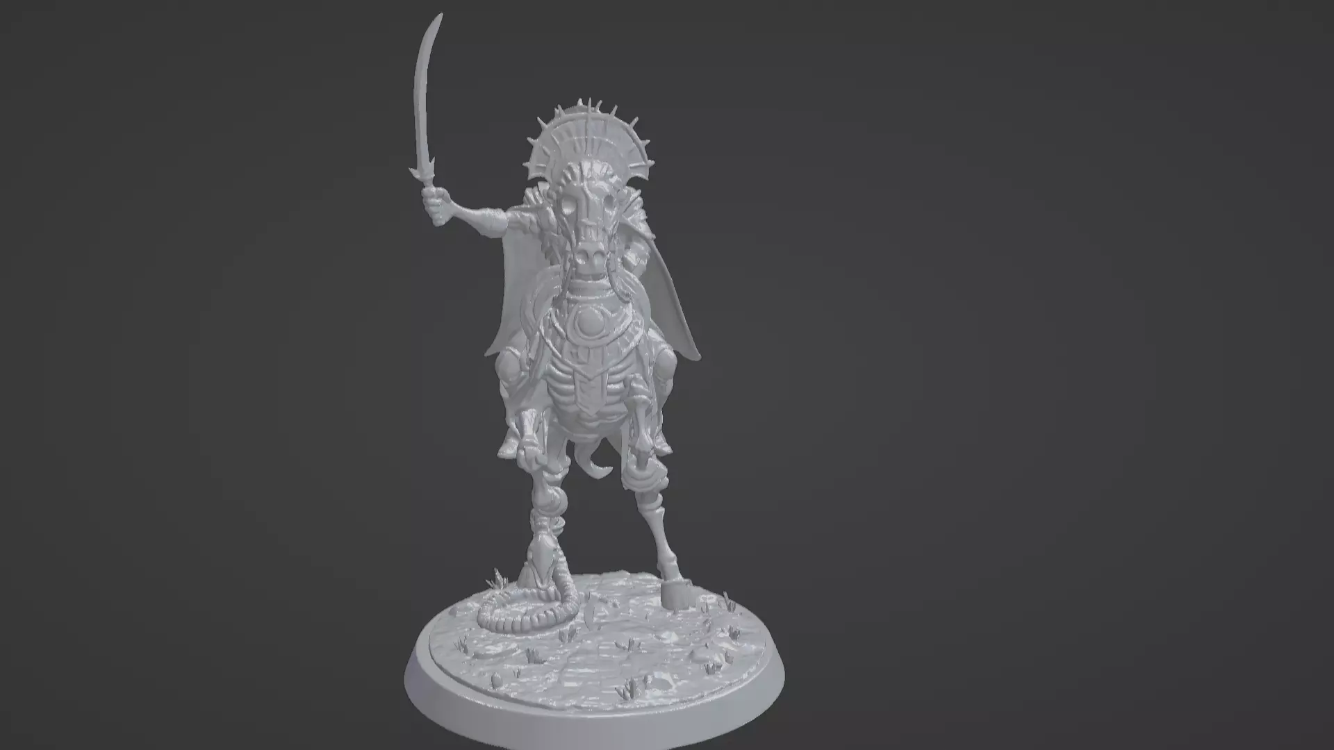 Tomb King on Skeletal Steed Undead Pharaoh Cavalry 3D print model_18