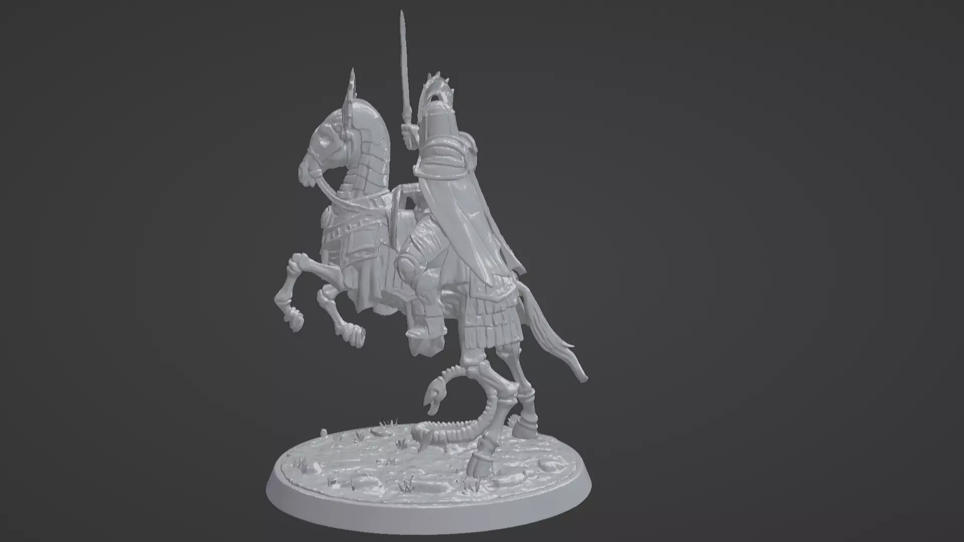Tomb King on Skeletal Steed Undead Pharaoh Cavalry 3D print model_94