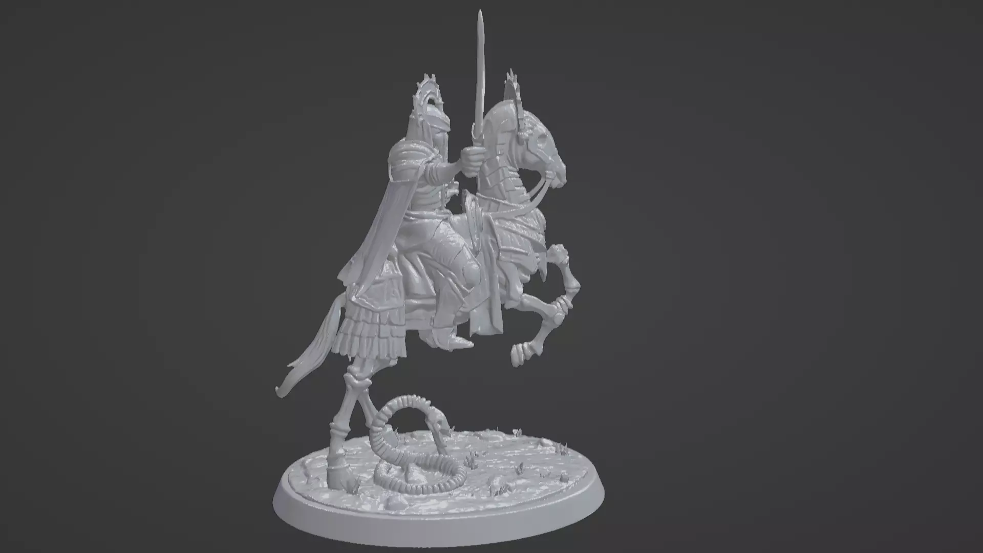Tomb King on Skeletal Steed Undead Pharaoh Cavalry 3D print model_3