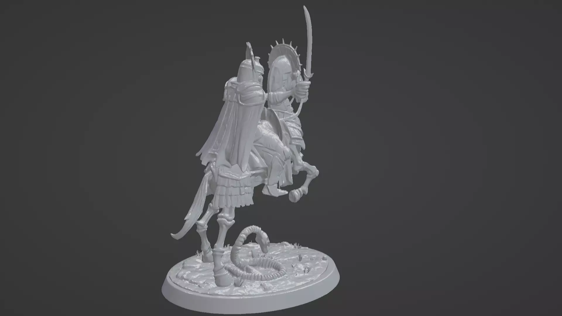 Tomb King on Skeletal Steed Undead Pharaoh Cavalry 3D print model_92