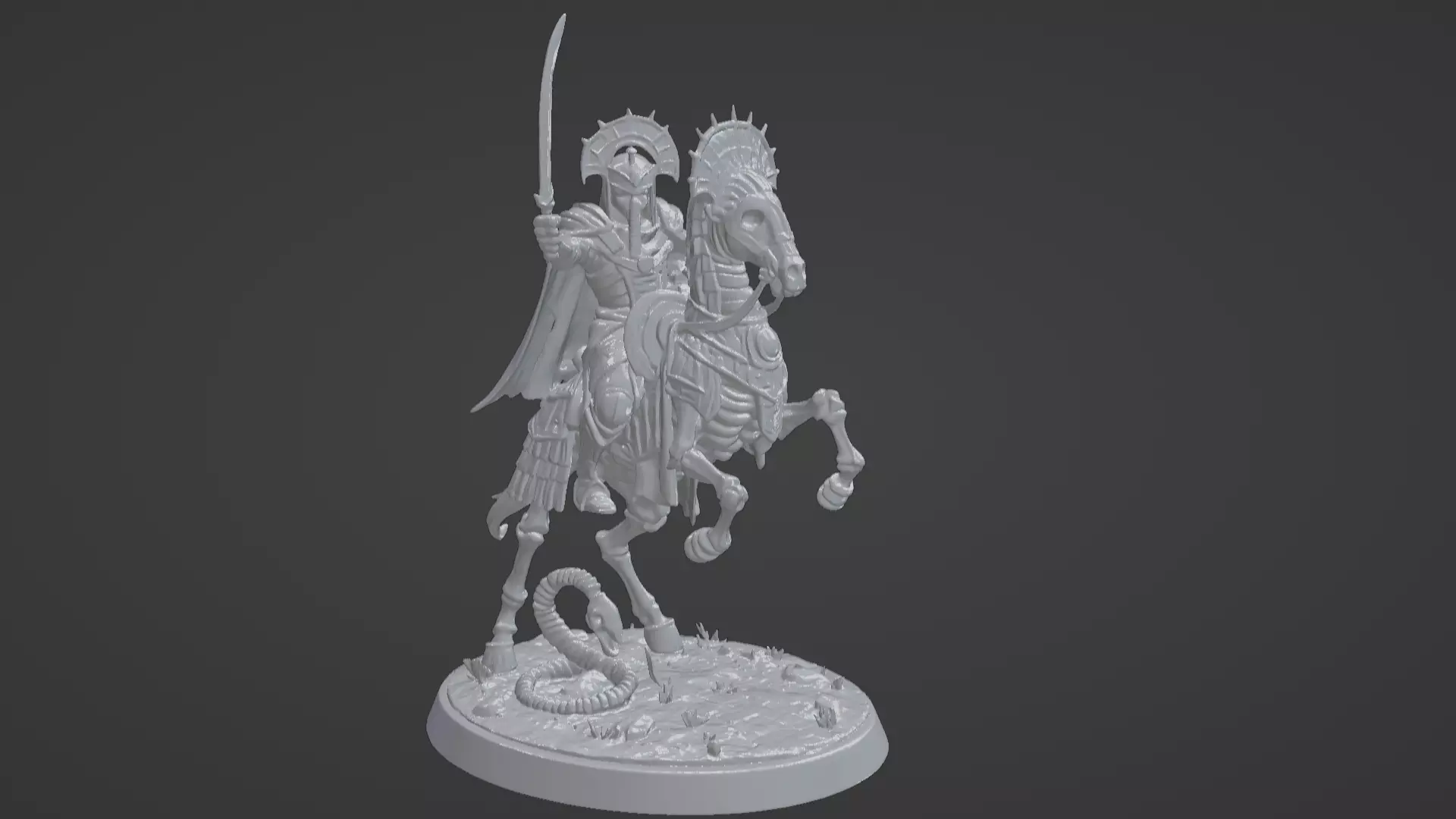 Tomb King on Skeletal Steed Undead Pharaoh Cavalry 3D print model_63
