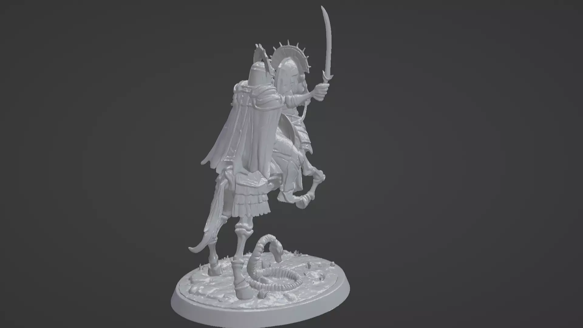 Tomb King on Skeletal Steed Undead Pharaoh Cavalry 3D print model_34