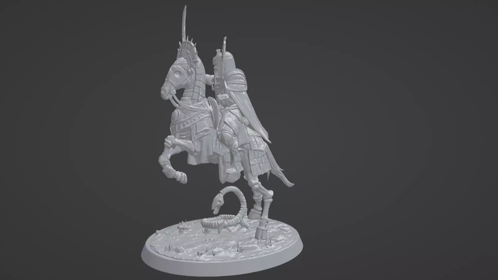 Tomb King on Skeletal Steed Undead Pharaoh Cavalry 3D print model_62