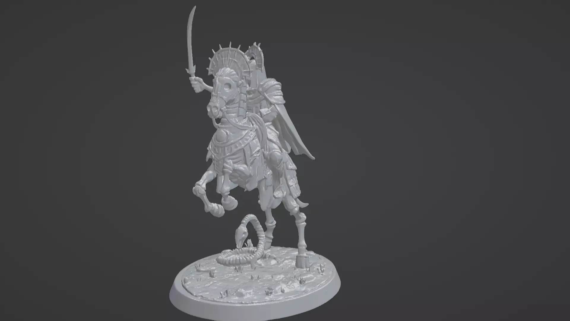 Tomb King on Skeletal Steed Undead Pharaoh Cavalry 3D print model_21