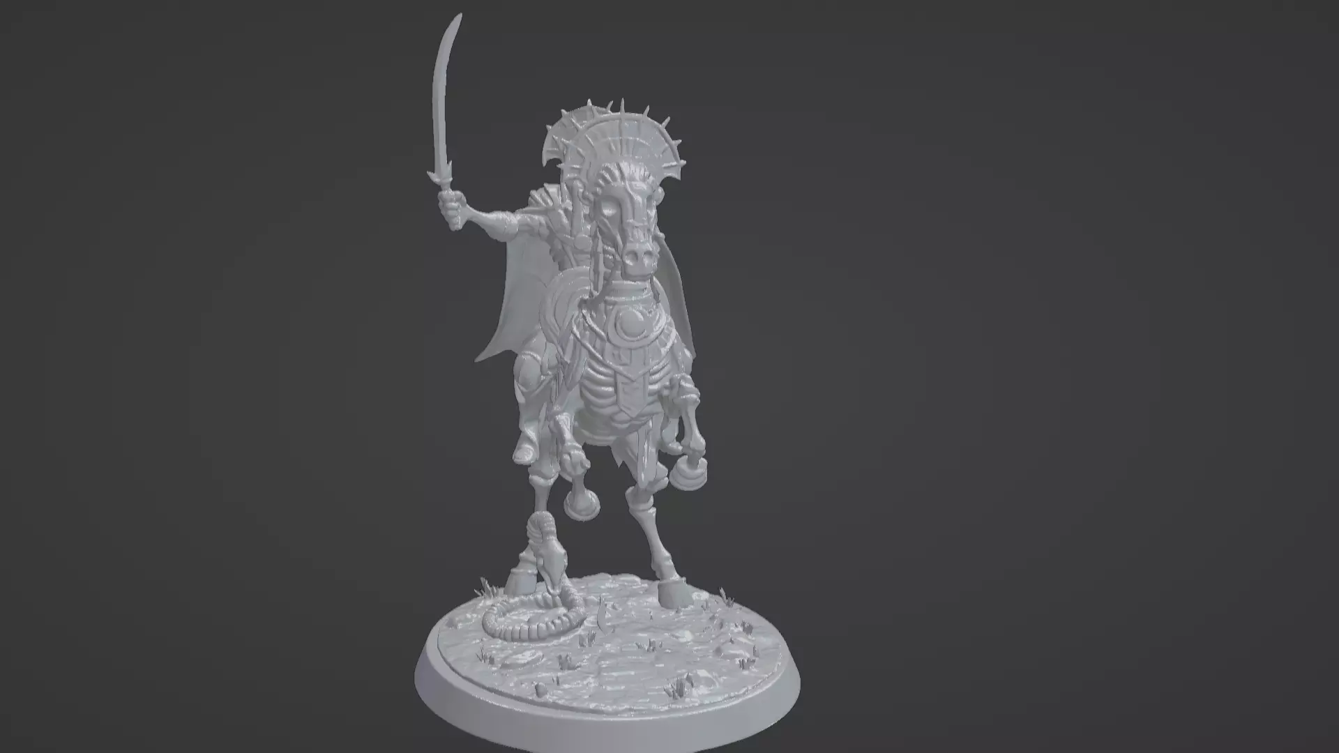 Tomb King on Skeletal Steed Undead Pharaoh Cavalry 3D print model_35