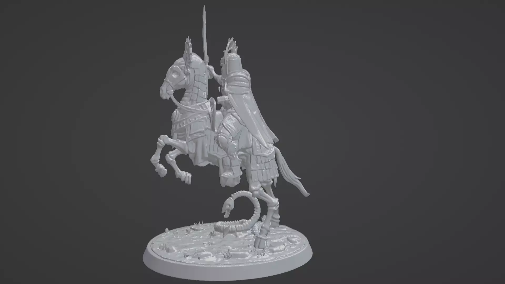 Tomb King on Skeletal Steed Undead Pharaoh Cavalry 3D print model_25