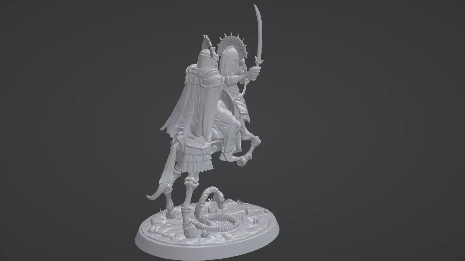 Tomb King on Skeletal Steed Undead Pharaoh Cavalry 3D print model_47