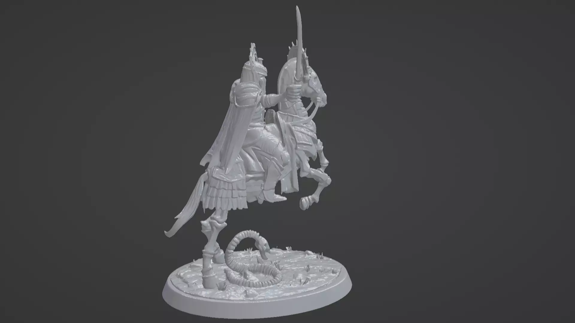 Tomb King on Skeletal Steed Undead Pharaoh Cavalry 3D print model_6