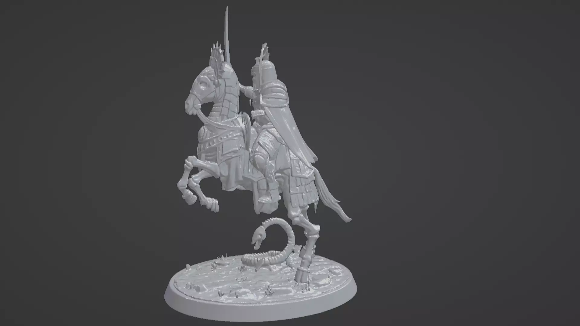 Tomb King on Skeletal Steed Undead Pharaoh Cavalry 3D print model_23