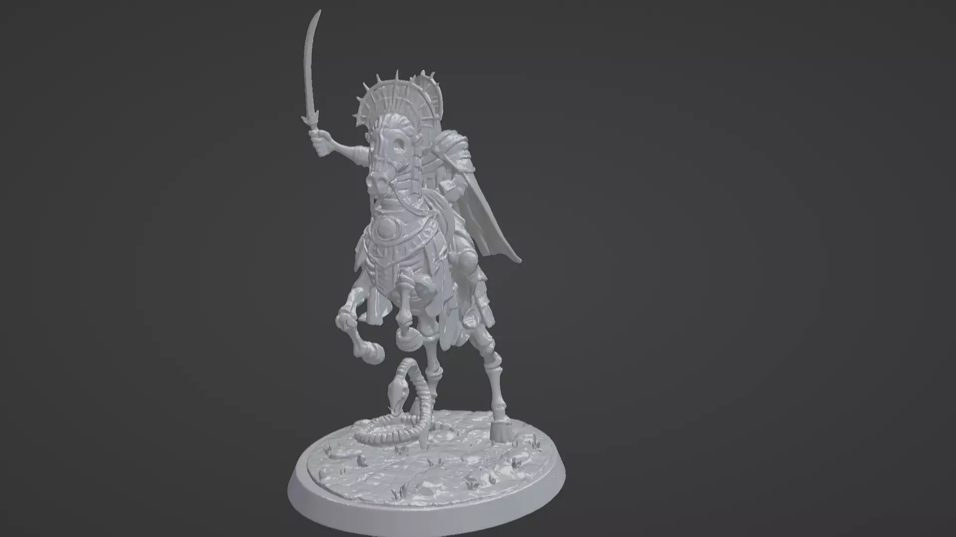Tomb King on Skeletal Steed Undead Pharaoh Cavalry 3D print model_19