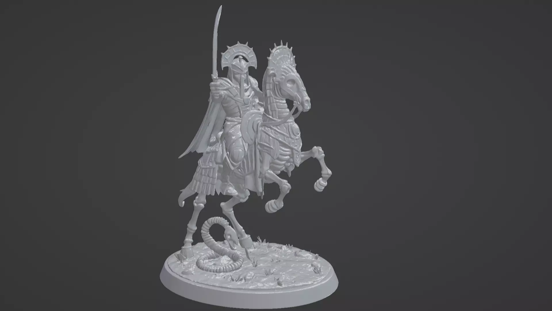 Tomb King on Skeletal Steed Undead Pharaoh Cavalry 3D print model_84
