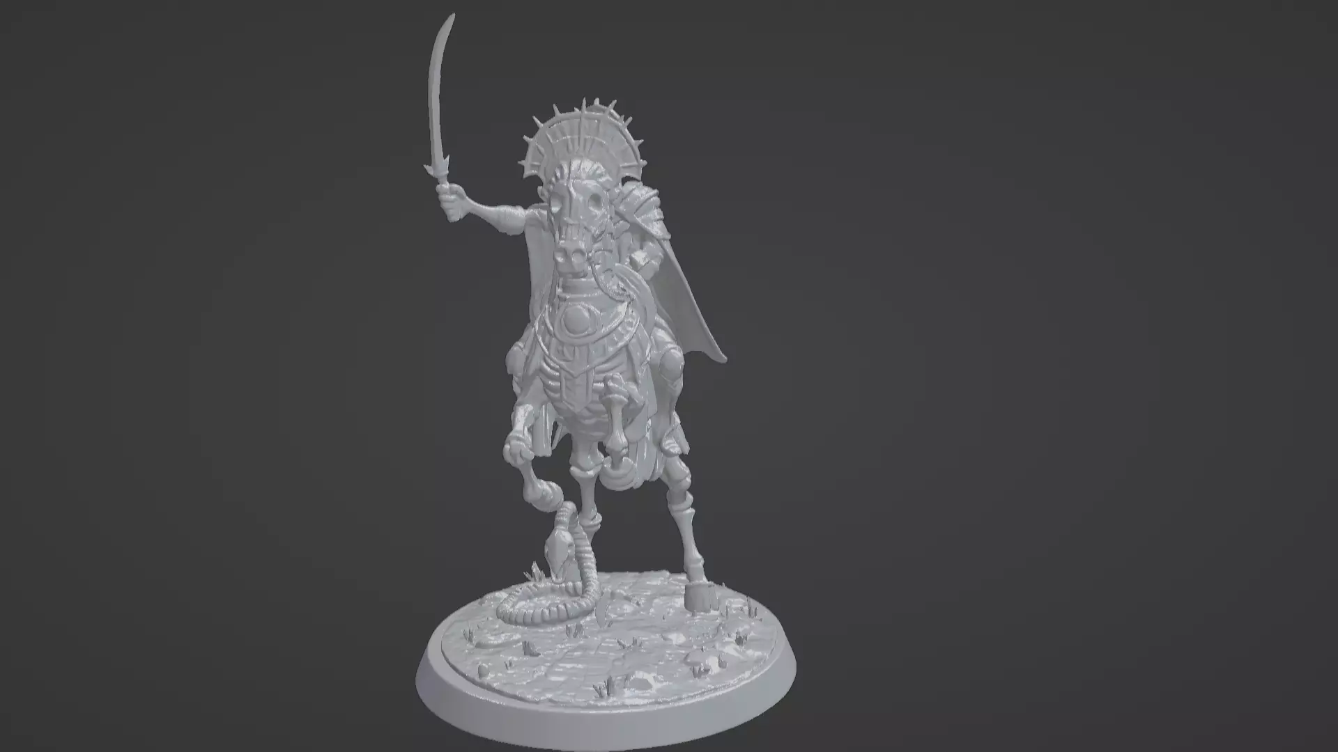 Tomb King on Skeletal Steed Undead Pharaoh Cavalry 3D print model_54
