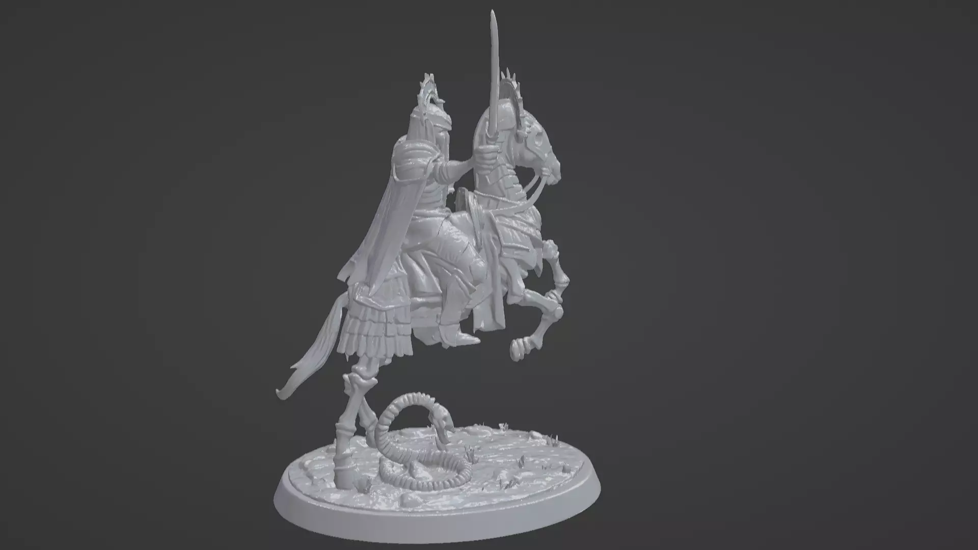 Tomb King on Skeletal Steed Undead Pharaoh Cavalry 3D print model_1