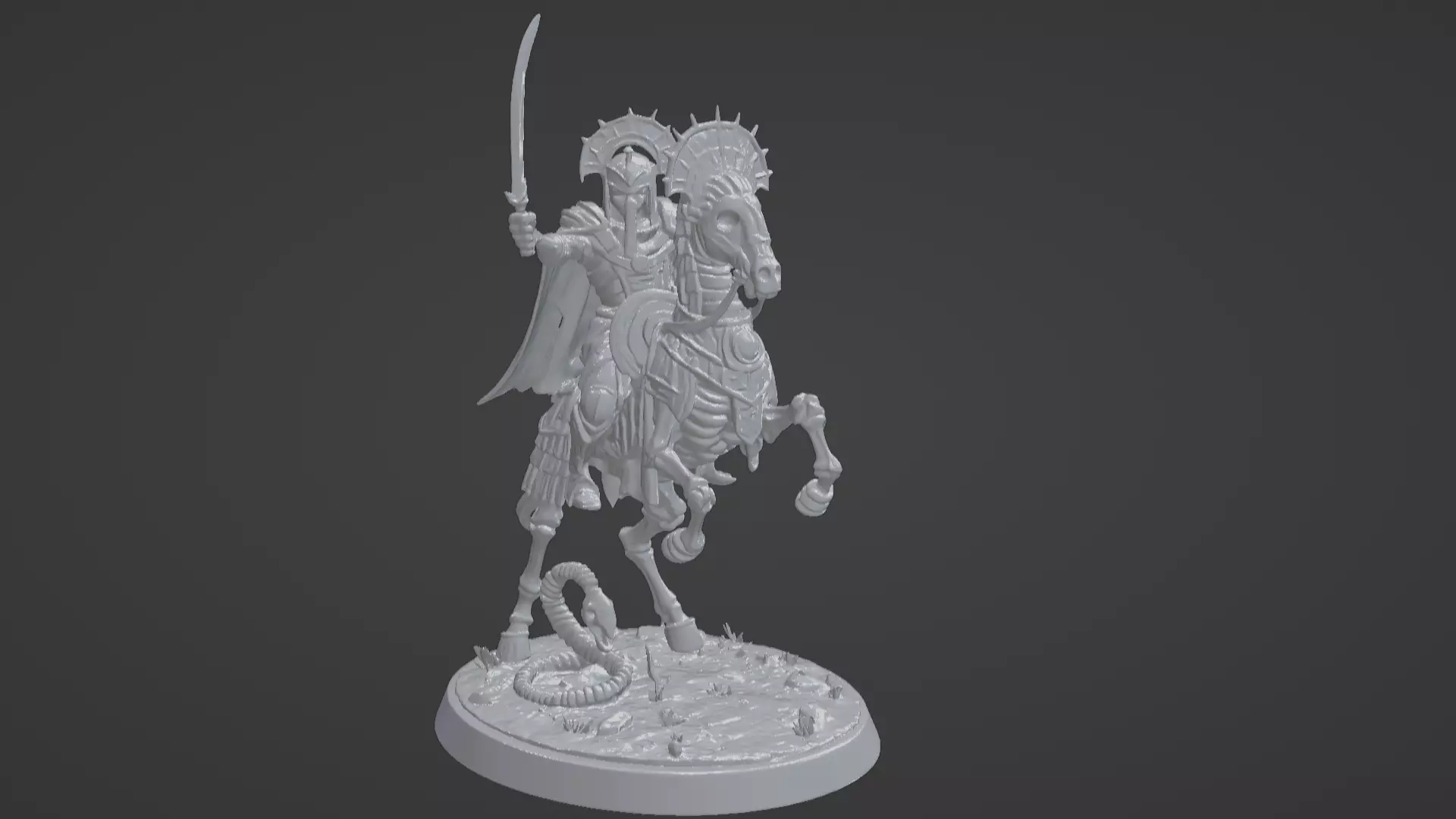 Tomb King on Skeletal Steed Undead Pharaoh Cavalry 3D print model_11