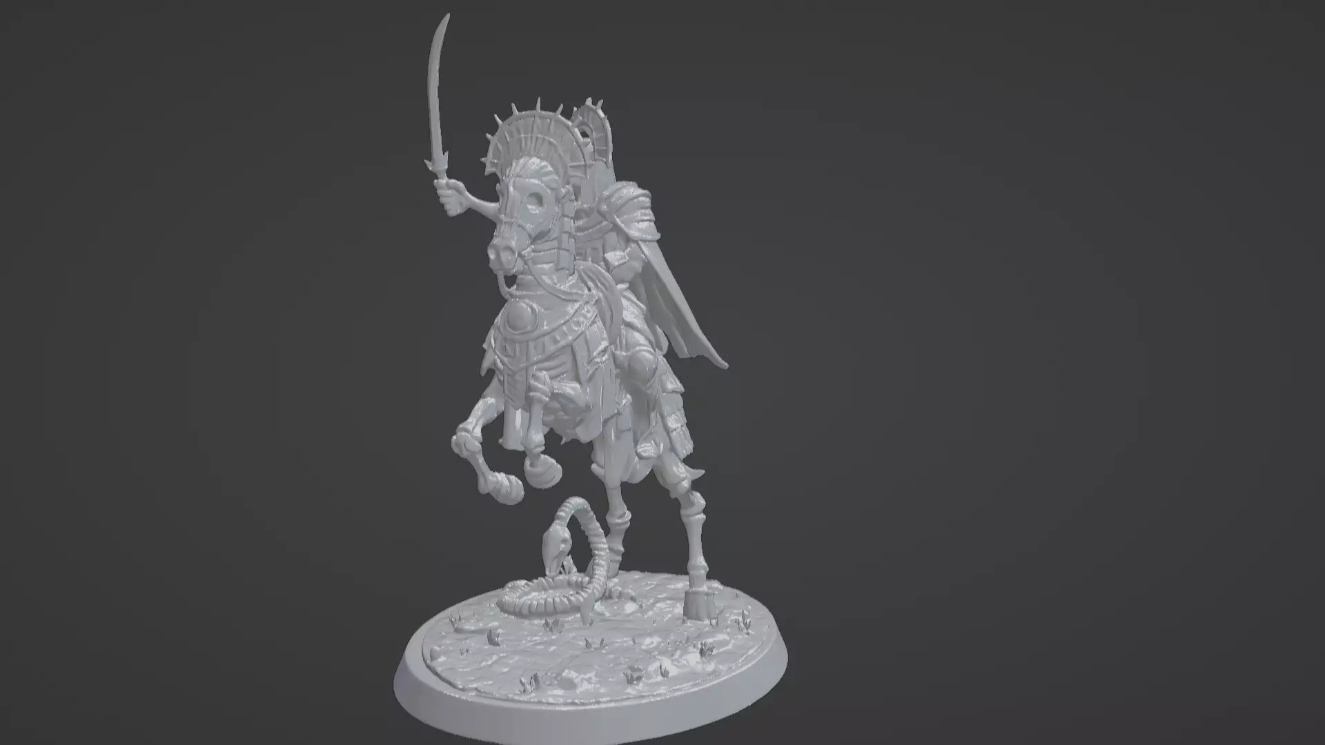 Tomb King on Skeletal Steed Undead Pharaoh Cavalry 3D print model_20