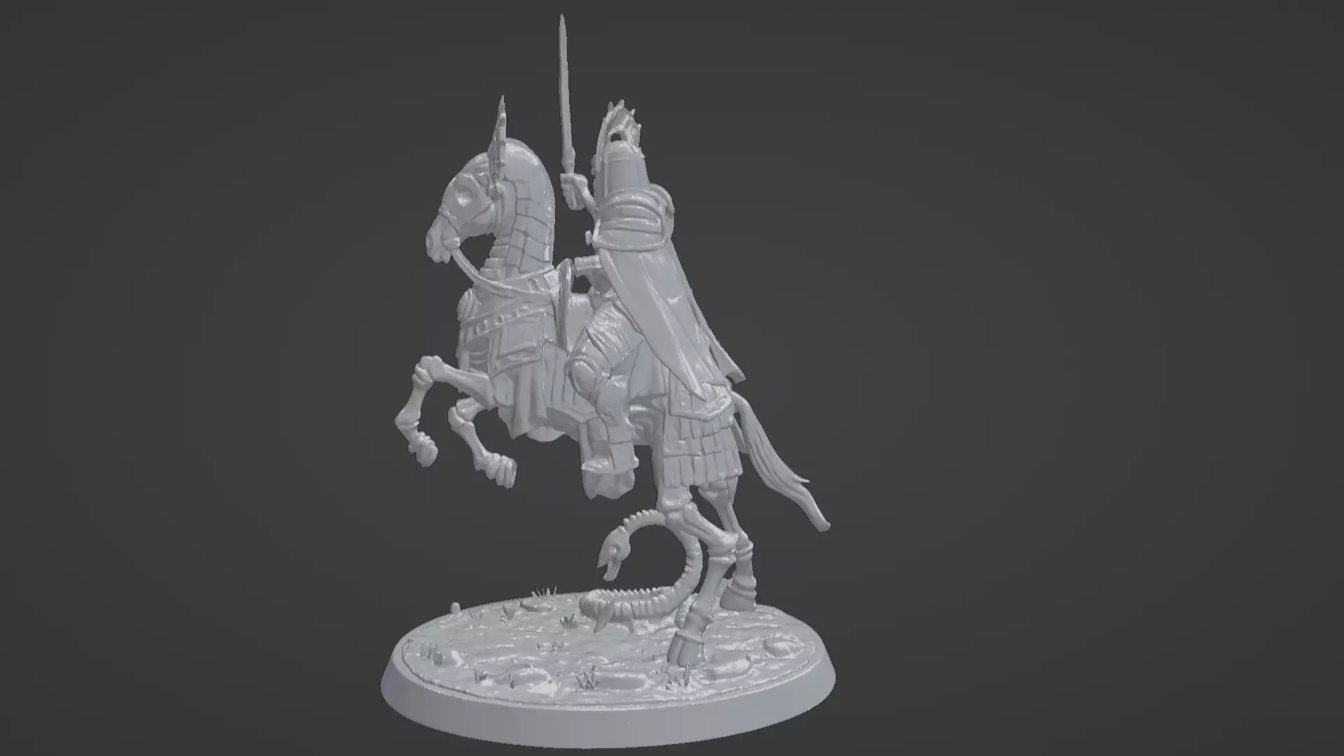 Tomb King on Skeletal Steed Undead Pharaoh Cavalry 3D print model_33