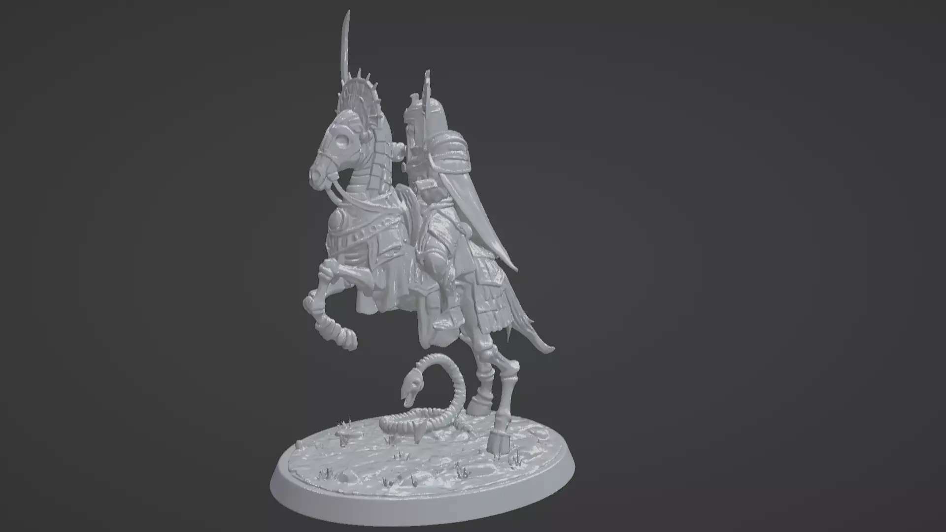 Tomb King on Skeletal Steed Undead Pharaoh Cavalry 3D print model_71